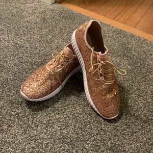 The Gabrielle Glitter Sneakers Rose Gold 10